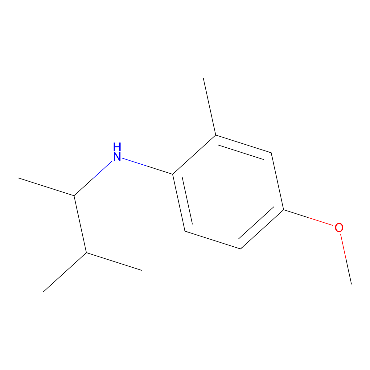 4-methoxy-2-methyl-N-(3-methylbutan-2-yl)aniline molecular structure, CAS 1342586-07-5