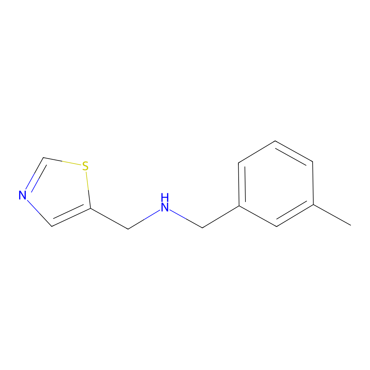 [(3-Methylphenyl)methyl][(1,3-thiazol-5-yl)methyl]amine molecular structure, CAS 1342589-14-3