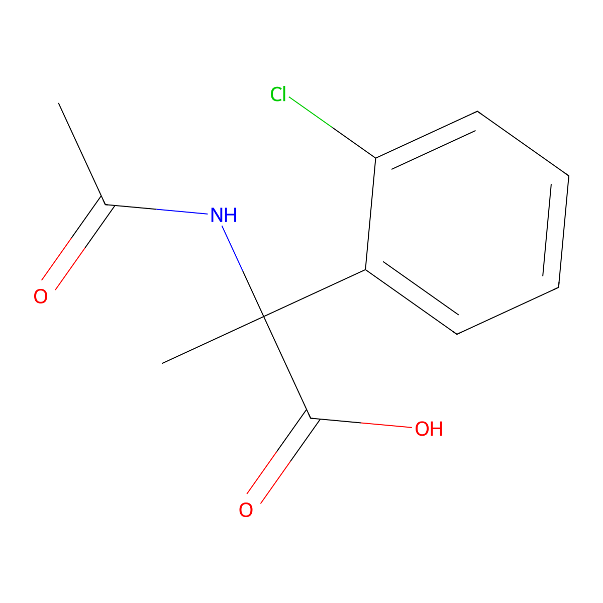 2-(2-Chlorophenyl)-2-acetamidopropanoic acid molecular structure, CAS 1342590-94-6