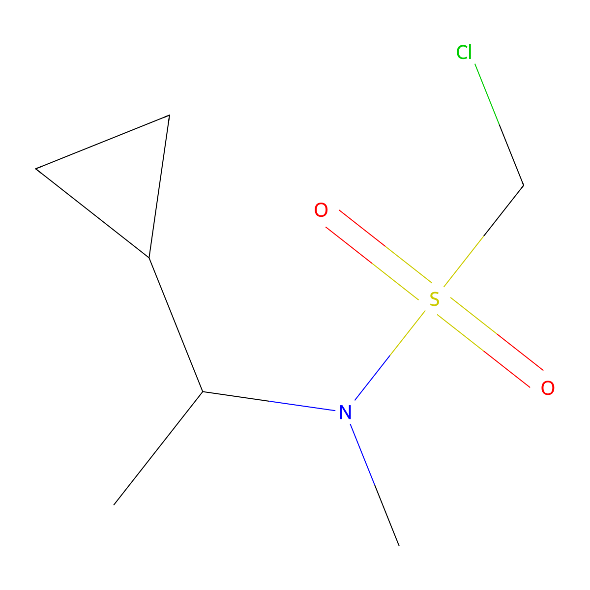 1-chloro-N-(1-cyclopropylethyl)-N-methylmethanesulfonamide molecular structure, CAS 1342592-33-9