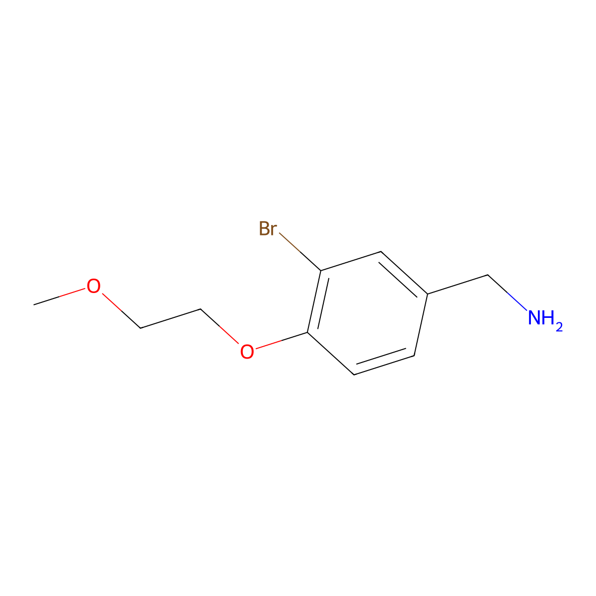 3-Bromo-4-(2-methoxy-ethoxy)-benzylamine molecular structure, CAS 1342593-68-3
