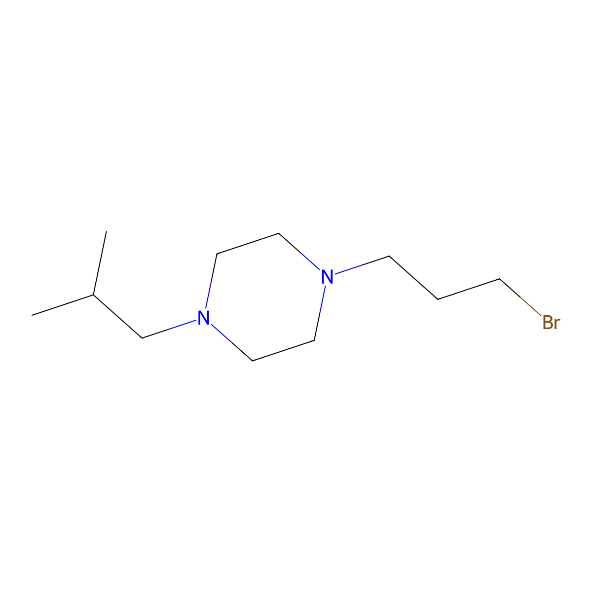 1-(3-Bromopropyl)-4-isobutylpiperazine molecular structure, CAS 1342593-72-9