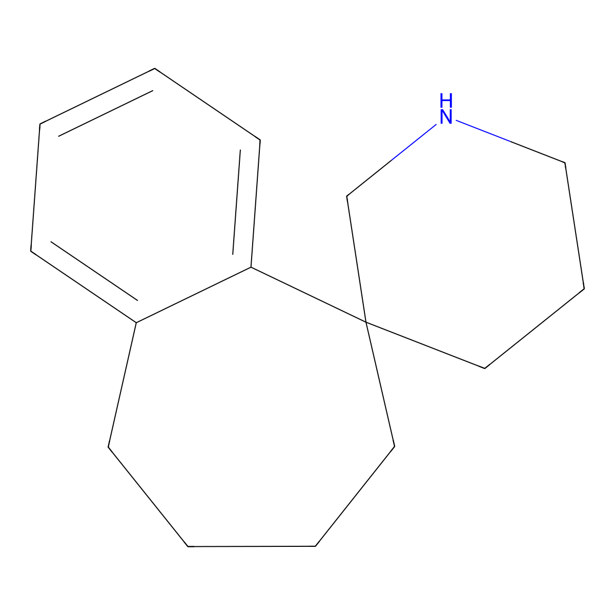 6,7,8,9-Tetrahydrospiro(benzo(7)annulene-5,3'-piperidine) molecular structure, CAS 1342594-49-3