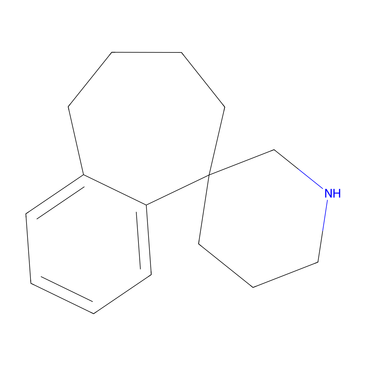 6,7,8,9-Tetrahydrospiro(benzo(7)annulene-5,3'-piperidine) molecular structure, CAS 1342594-49-3