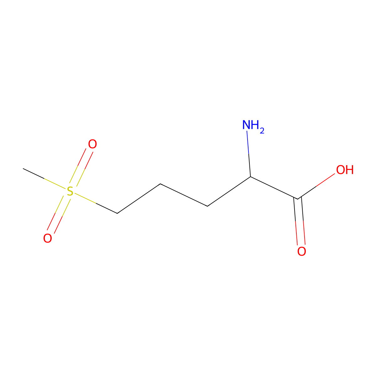 2-Amino-5-(methylsulfonyl)pentanoic acid molecular structure, CAS 1342595-25-8