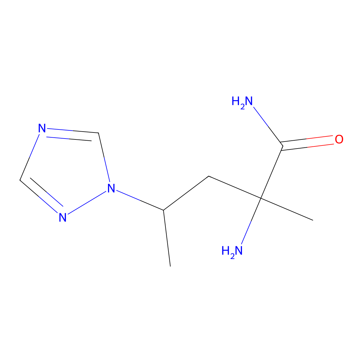 2-Amino-2-methyl-4-(1h-1,2,4-triazol-1-yl)pentanamide molecular structure, CAS 1342595-82-7