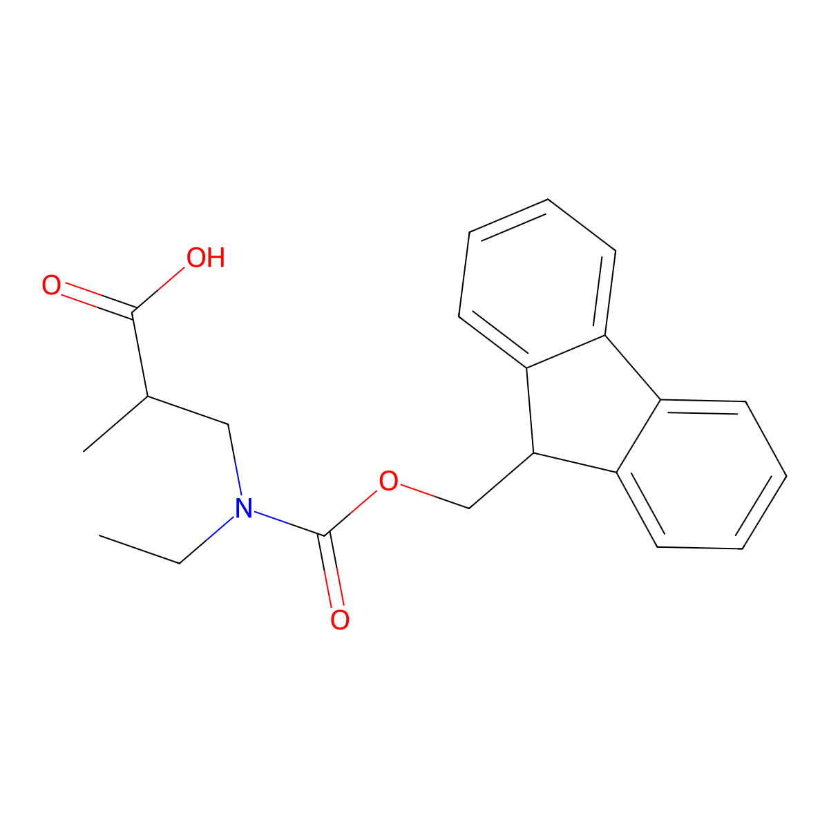 3-{ethyl[(9H-fluoren-9-ylmethoxy)carbonyl]amino}-2-methylpropanoic acid molecular structure, CAS 1342596-87-5
