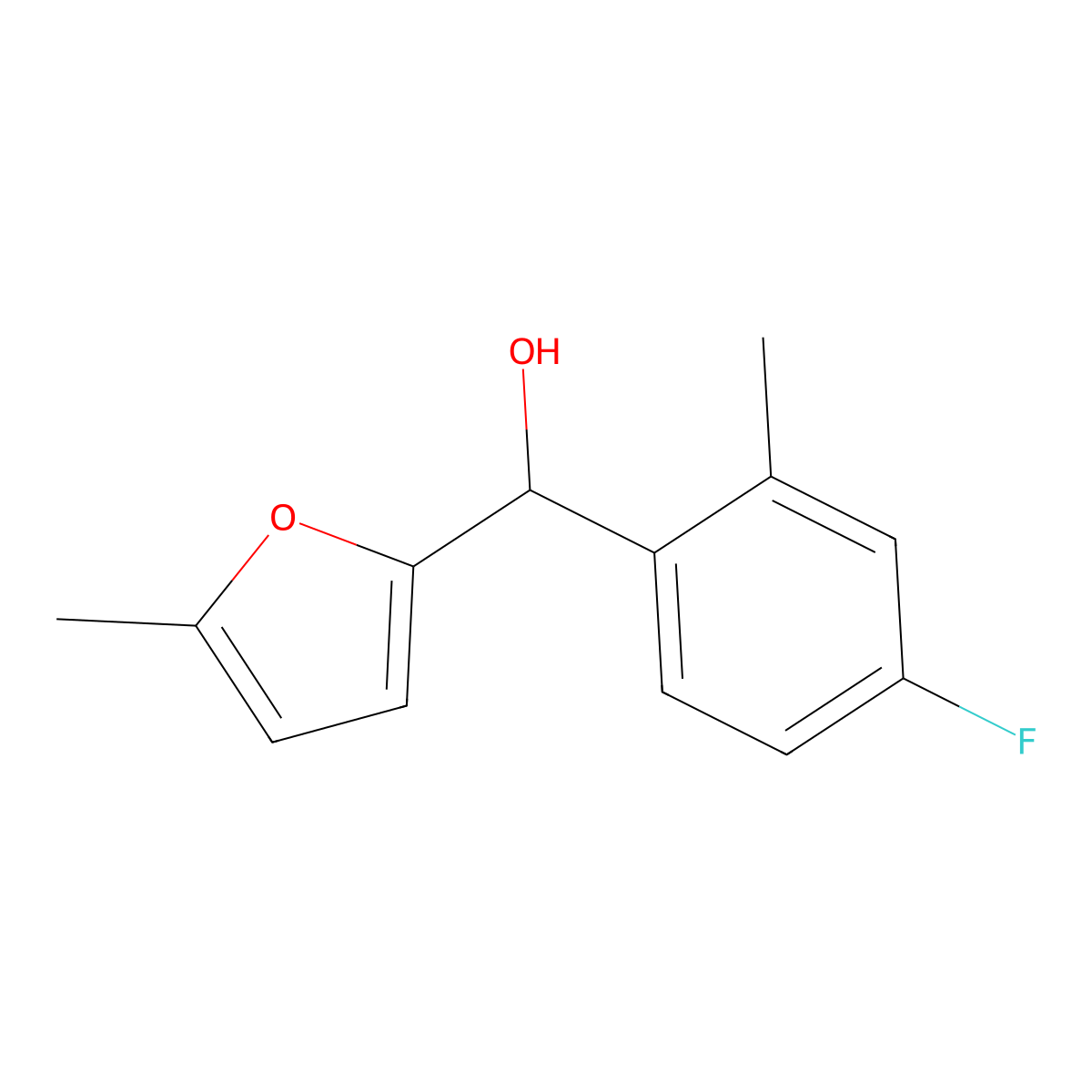 4-Fluoro-2-methylphenyl-(5-methyl-2-furyl)methanol molecular structure, CAS 1342597-18-5