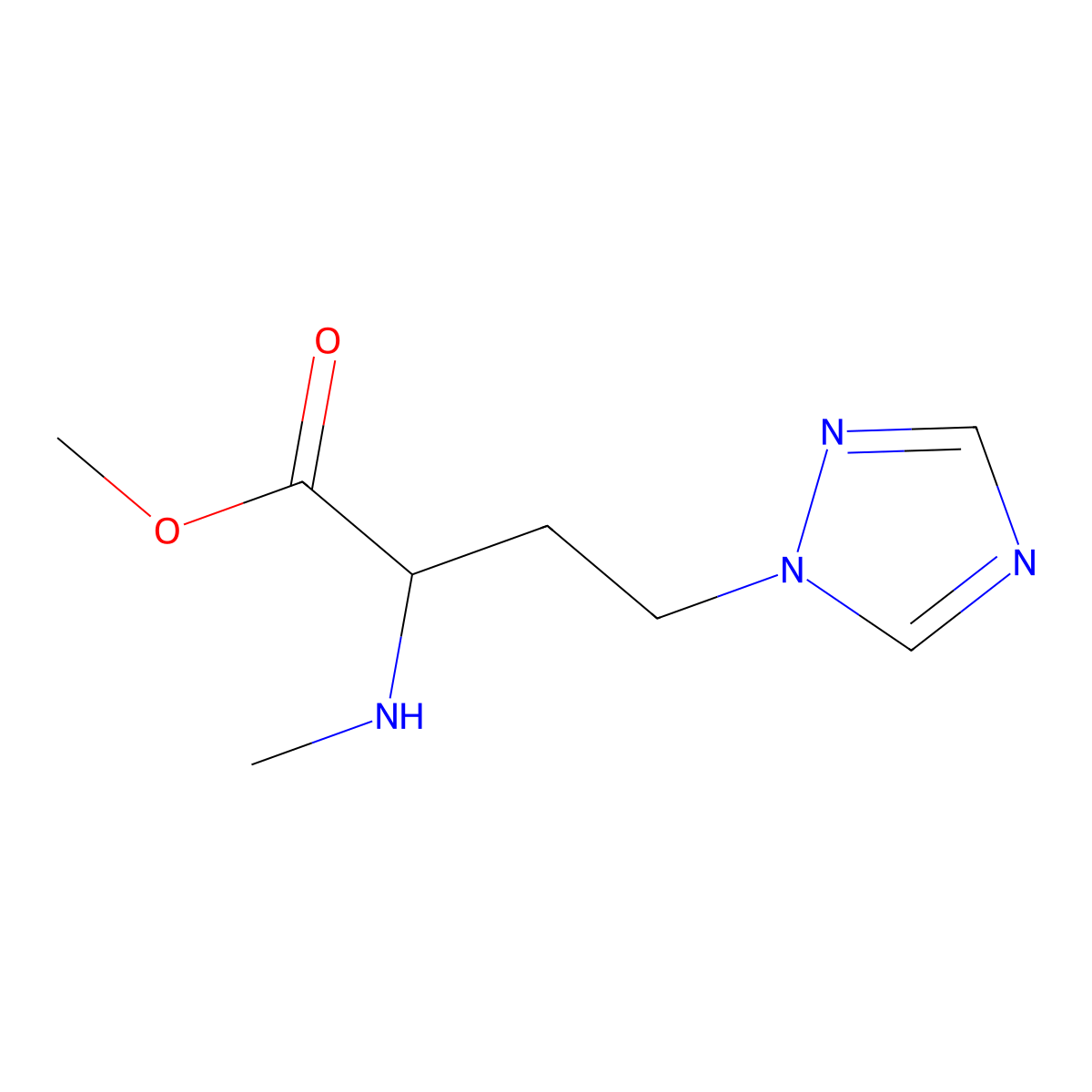 Methyl 2-(methylamino)-4-(1h-1,2,4-triazol-1-yl)butanoate molecular structure, CAS 1342597-40-3