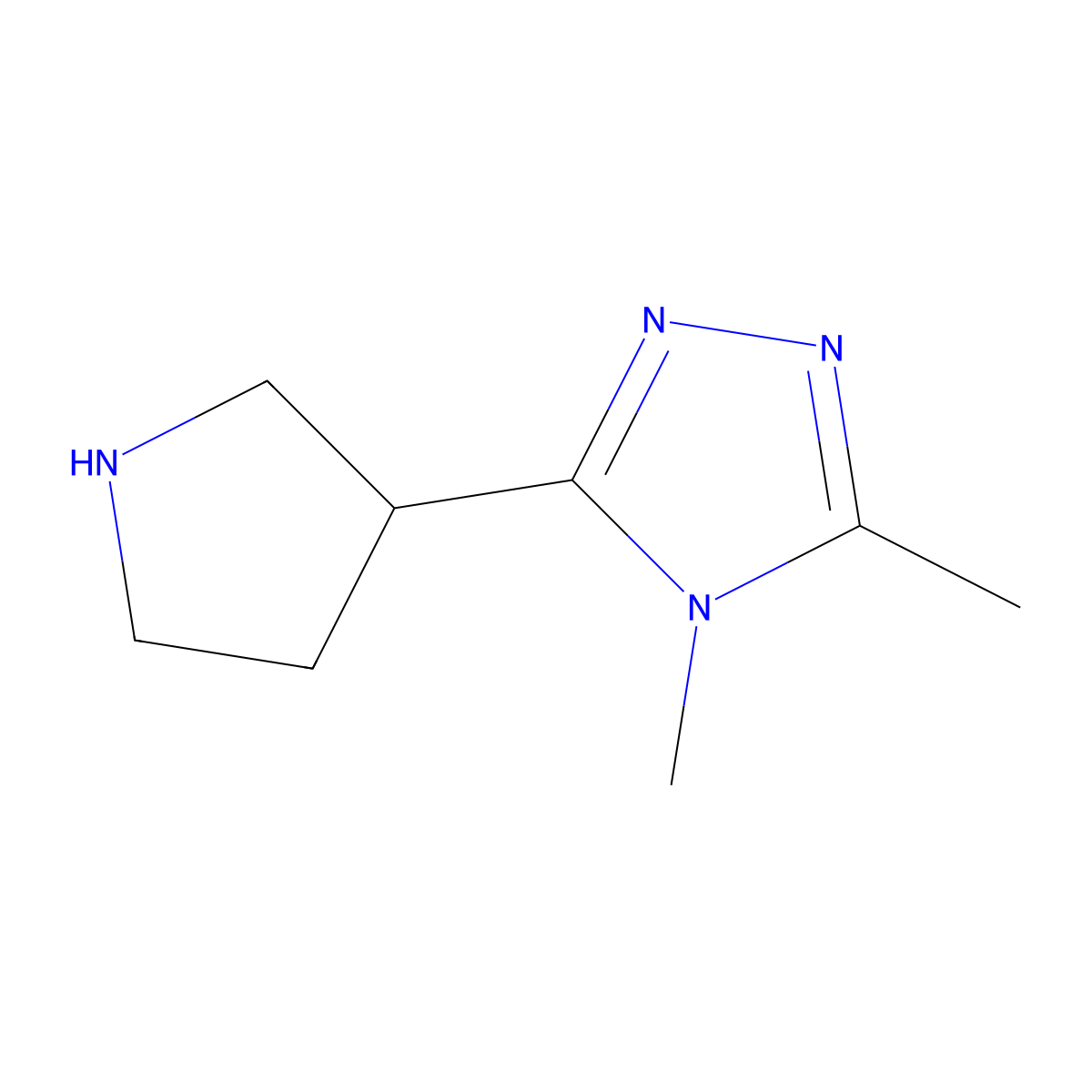 3,4-Dimethyl-5-(pyrrolidin-3-yl)-4h-1,2,4-triazole molecular structure, CAS 1342598-67-7