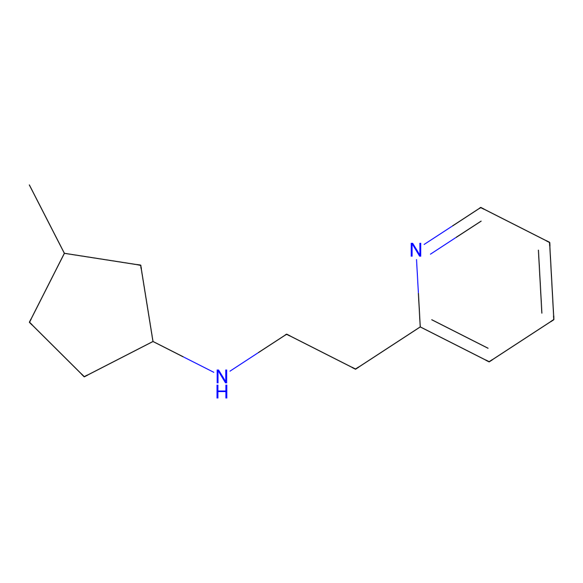 3-Methyl-N-[2-(pyridin-2-yl)ethyl]cyclopentan-1-amine molecular structure, CAS 1342599-28-3