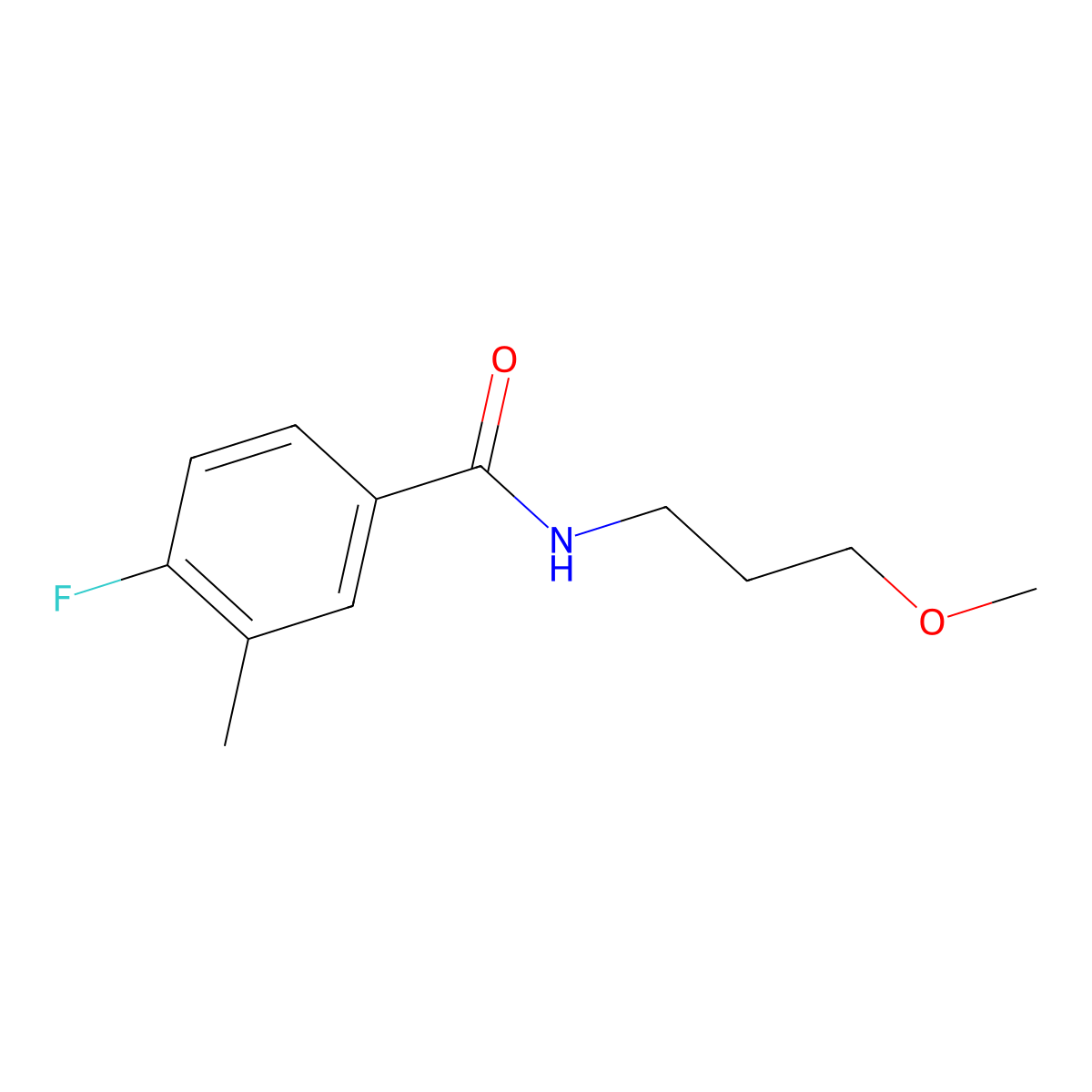 4-fluoro-N-(3-methoxypropyl)-3-methylbenzamide molecular structure, CAS 1342604-21-0