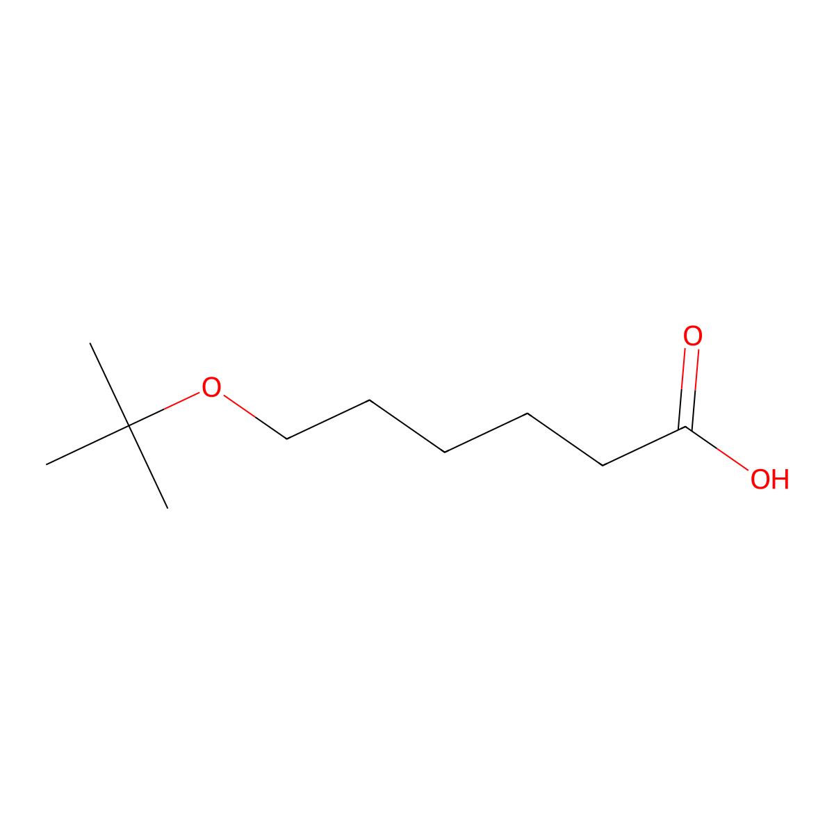6-[(2-Methylpropan-2-yl)oxy]hexanoic acid molecular structure, CAS 1342604-91-4