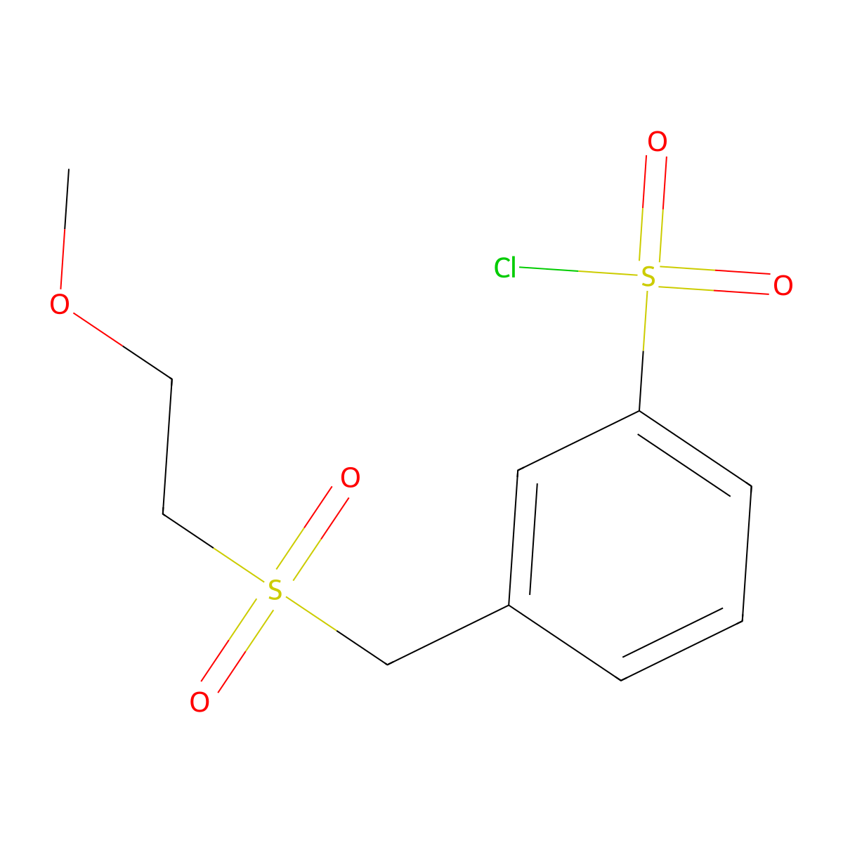 3-[(2-Methoxyethanesulfonyl)methyl]benzene-1-sulfonyl chloride molecular structure, CAS 1342605-41-7