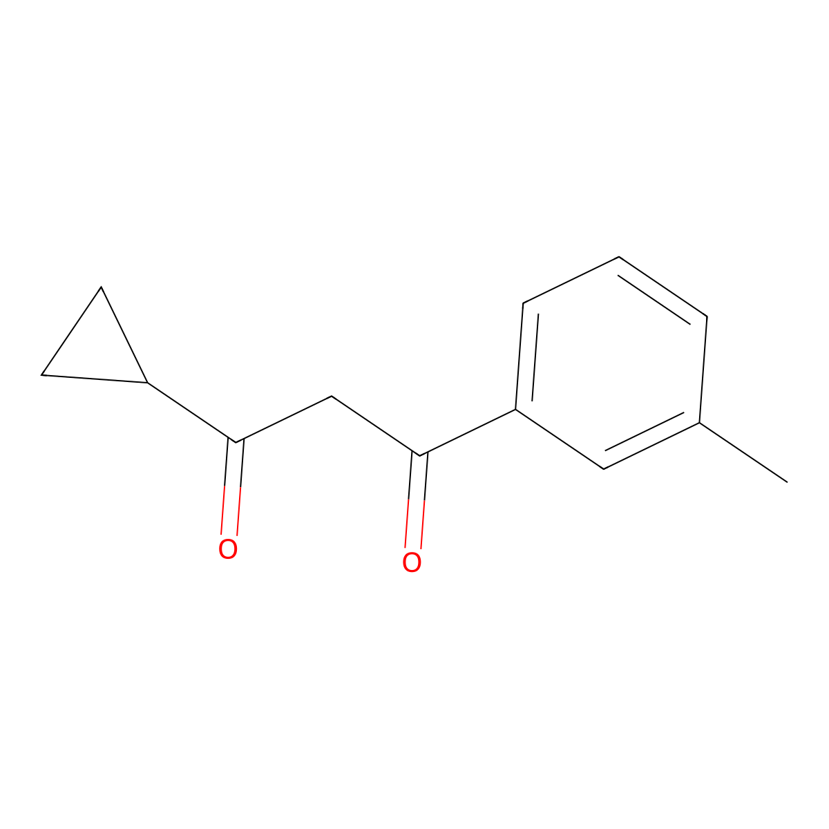 1-Cyclopropyl-3-(3-methylphenyl)propane-1,3-dione molecular structure, CAS 1342606-11-4