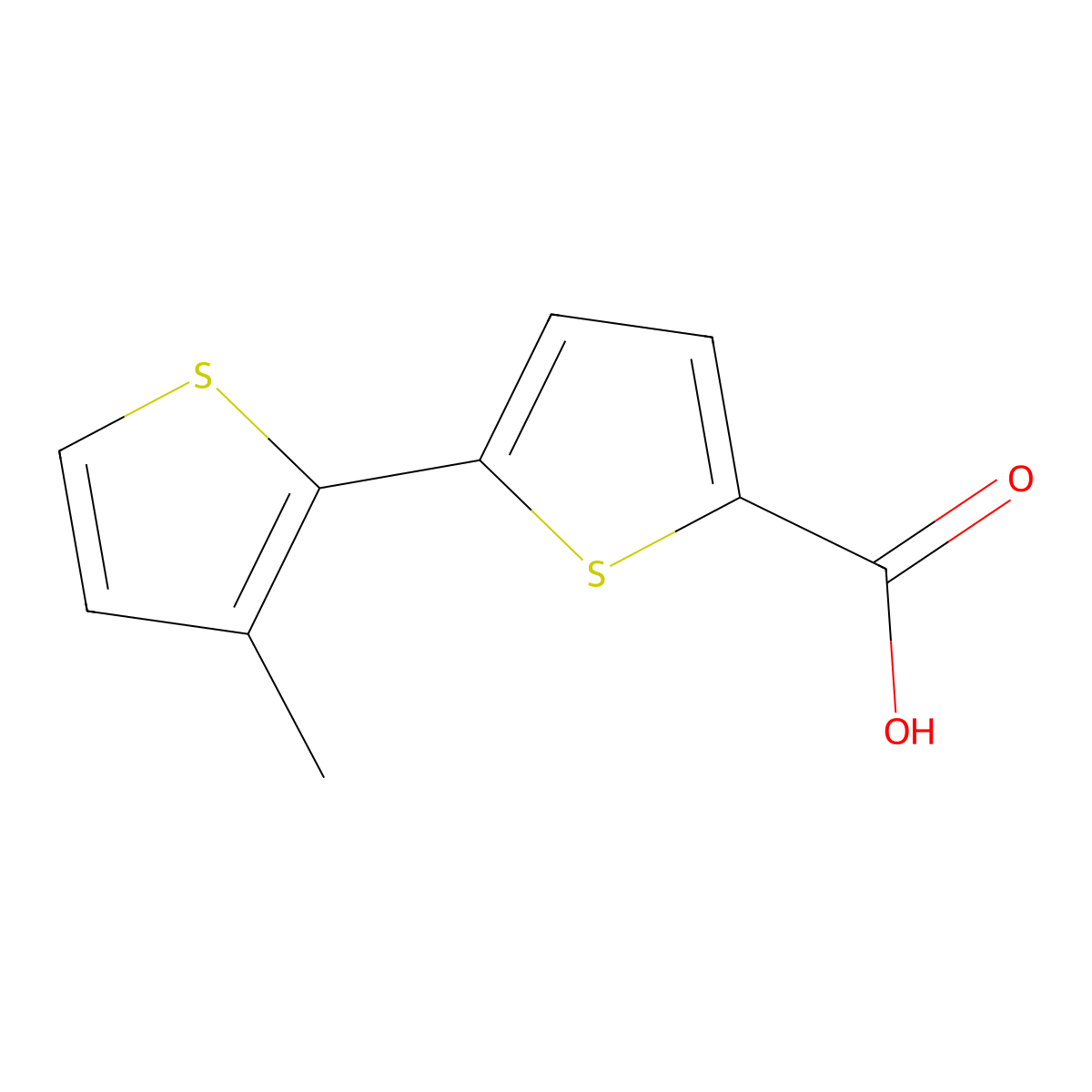 5-(3-Methylthiophen-2-yl)thiophene-2-carboxylic acid molecular structure, CAS 1342606-57-8