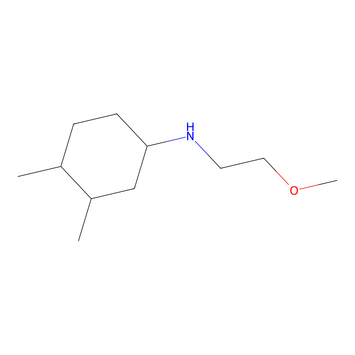 N-(2-methoxyethyl)-3,4-dimethylcyclohexan-1-amine molecular structure, CAS 1342608-11-0