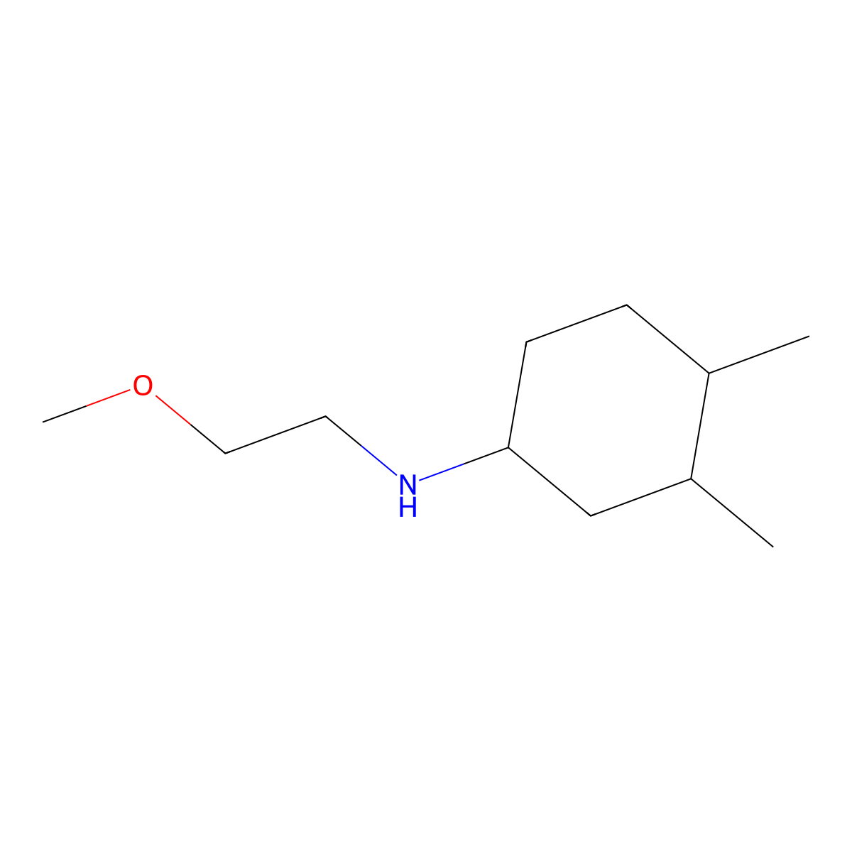 N-(2-methoxyethyl)-3,4-dimethylcyclohexan-1-amine molecular structure, CAS 1342608-11-0