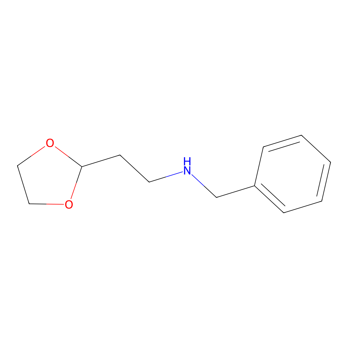 N-benzyl-2-(1,3-dioxolan-2-yl)ethanamine molecular structure, CAS 134261-49-7