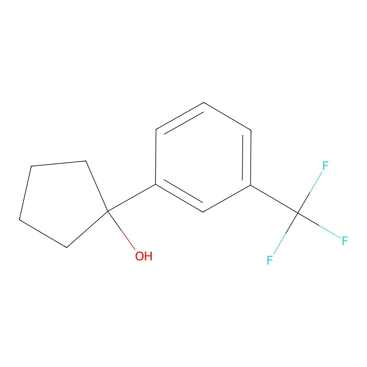 1-(3-(Trifluoromethyl)phenyl)cyclopentanol molecular structure, CAS 1342610-85-8