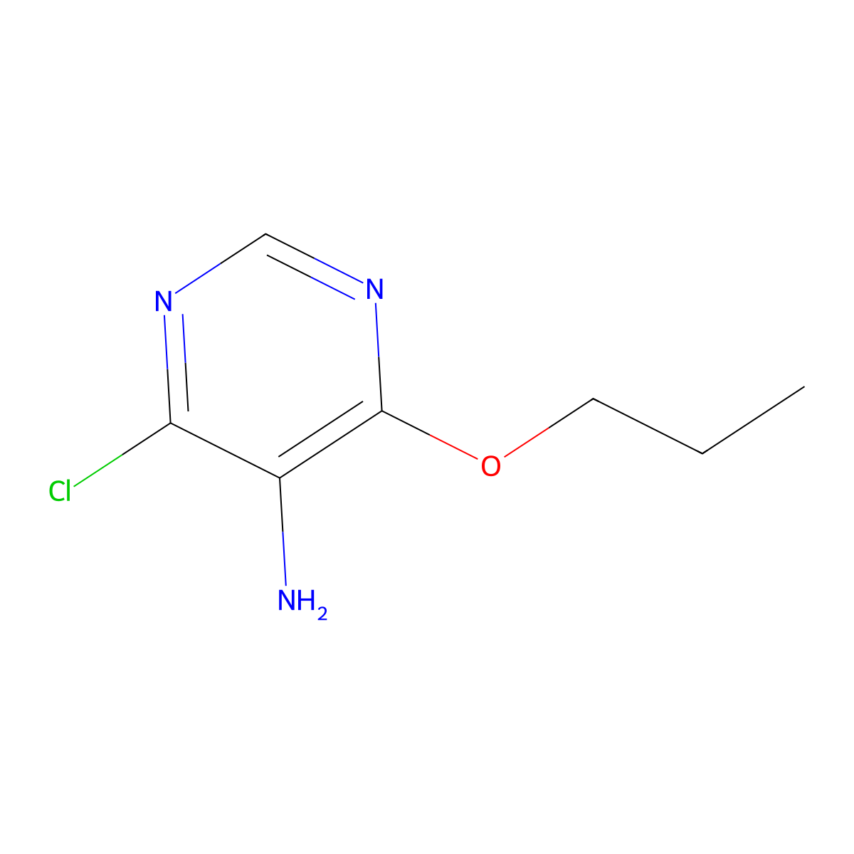4-Chloro-6-propoxypyrimidin-5-amine molecular structure, CAS 1342612-83-2