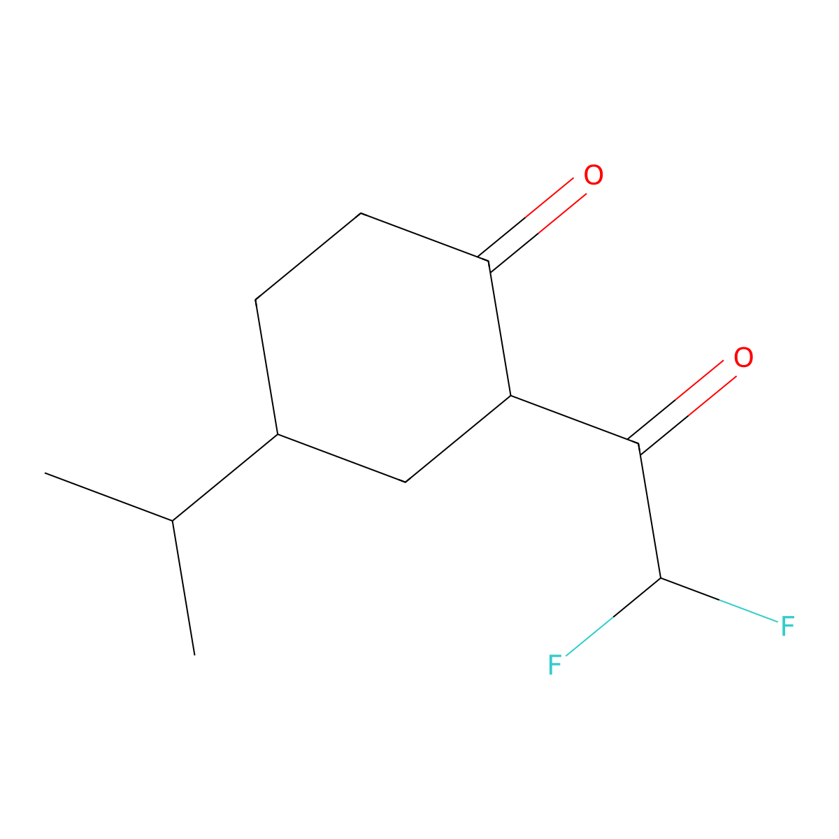 2-(2,2-Difluoroacetyl)-4-(propan-2-YL)cyclohexan-1-one molecular structure, CAS 1342613-55-1