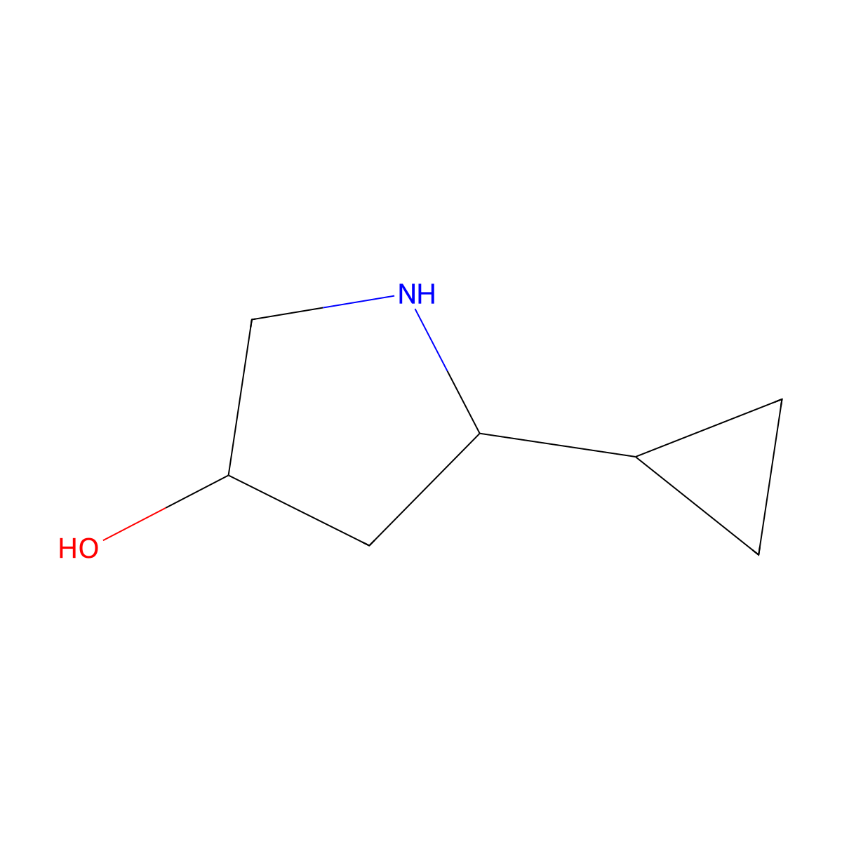 5-Cyclopropylpyrrolidin-3-ol molecular structure, CAS 1342613-88-0
