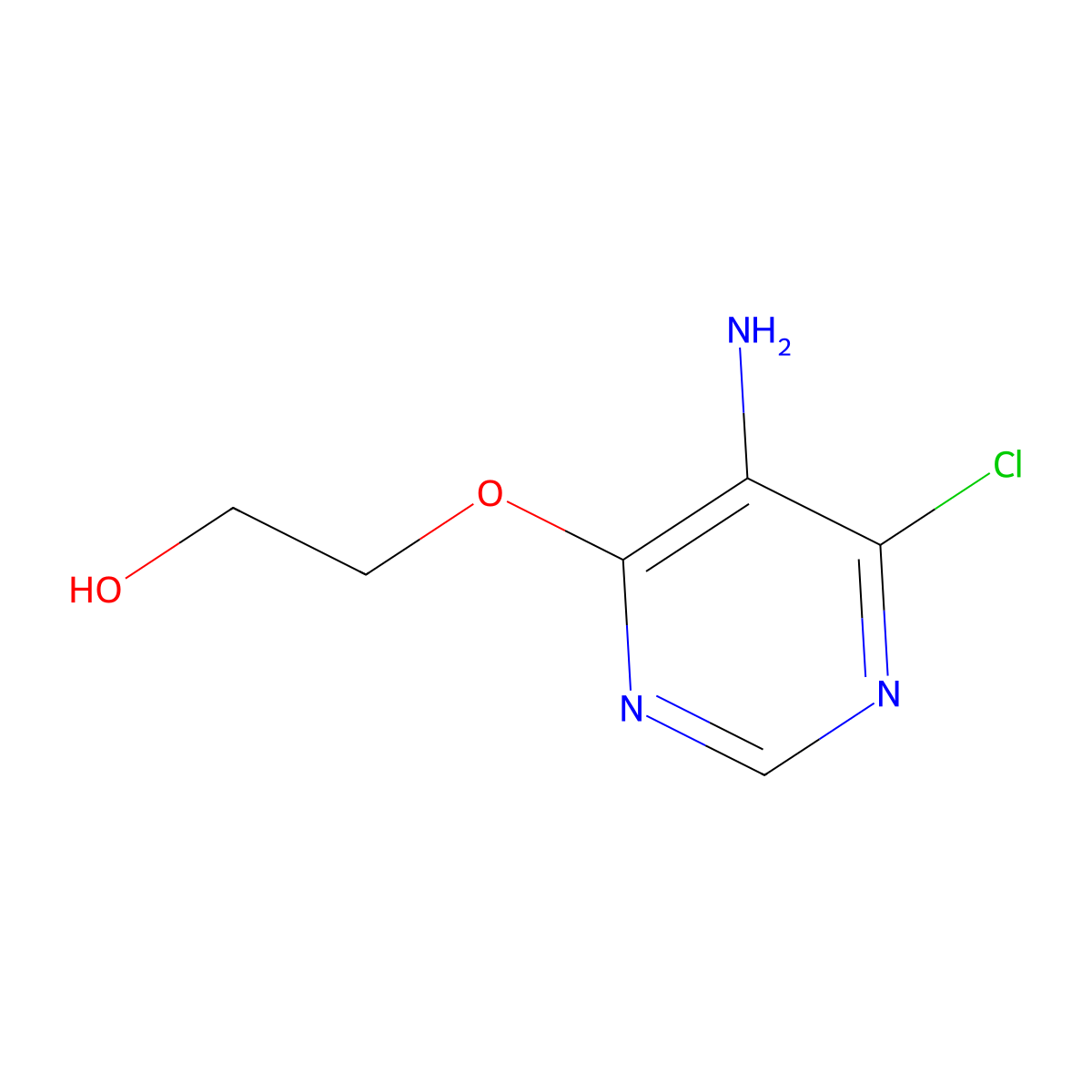 2-[(5-Amino-6-chloropyrimidin-4-yl)oxy]ethan-1-ol molecular structure, CAS 1342614-21-4
