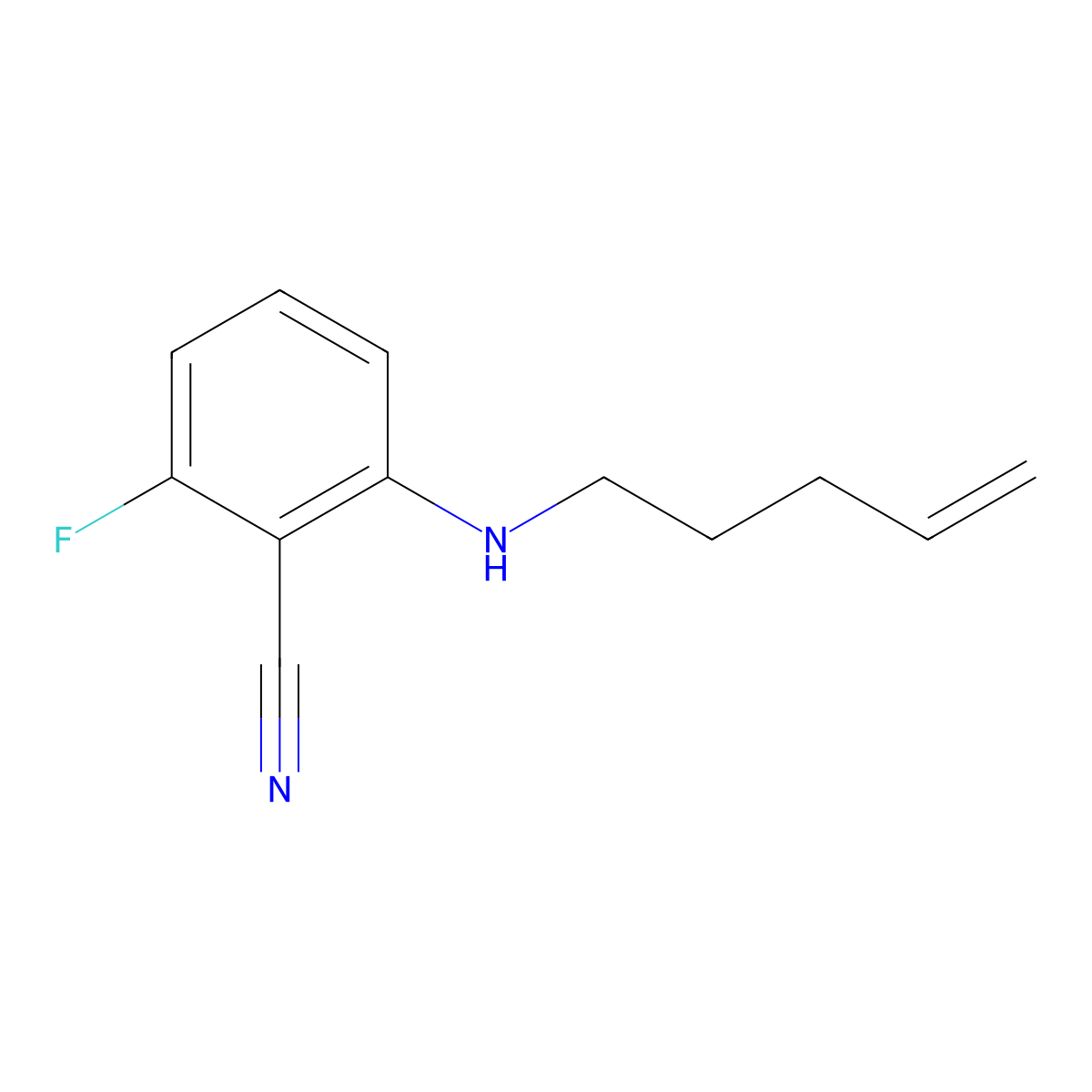 2-Fluoro-6-[(pent-4-en-1-yl)amino]benzonitrile molecular structure, CAS 1342614-45-2