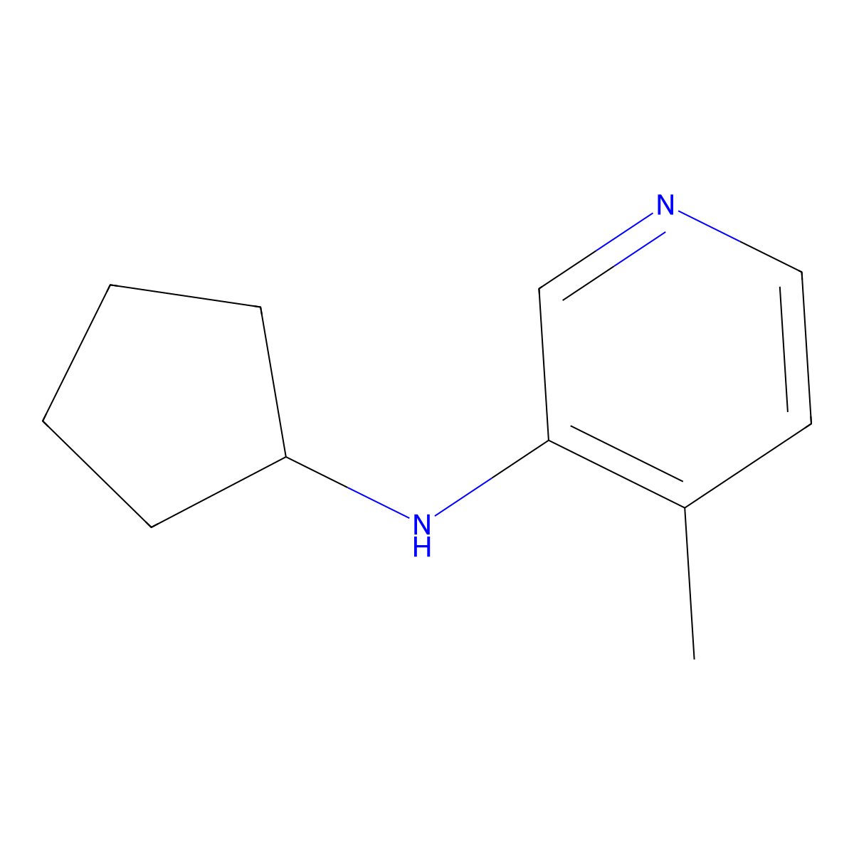 N-cyclopentyl-4-methylpyridin-3-amine molecular structure, CAS 1342616-82-3