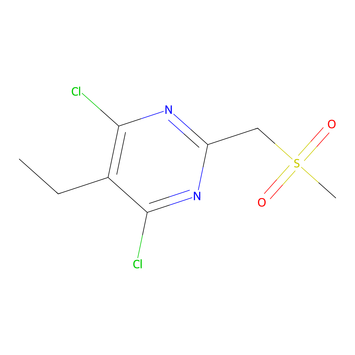 4,6-Dichloro-5-ethyl-2-(methanesulfonylmethyl)pyrimidine molecular structure, CAS 1342617-72-4