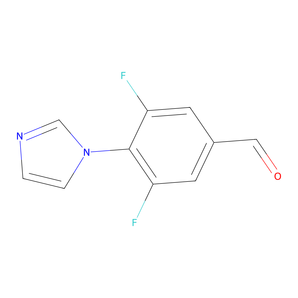 3,5-Difluoro-4-(1H-imidazol-1-YL)benzaldehyde molecular structure, CAS 1342617-76-8