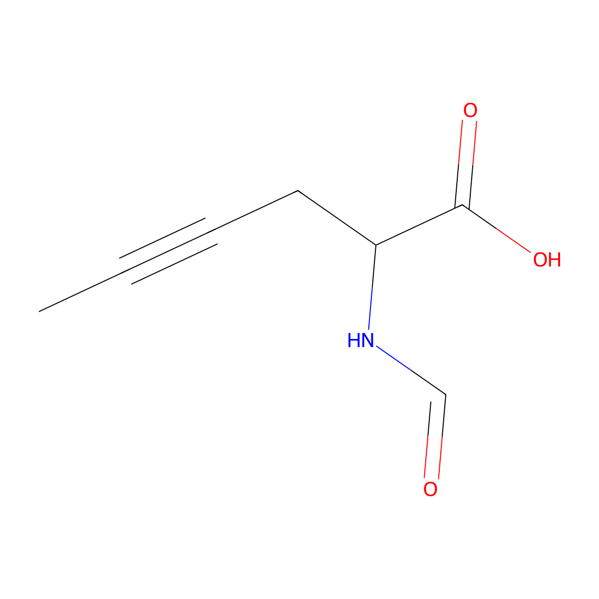 2-Formamidohex-4-ynoic acid molecular structure, CAS 1342619-42-4