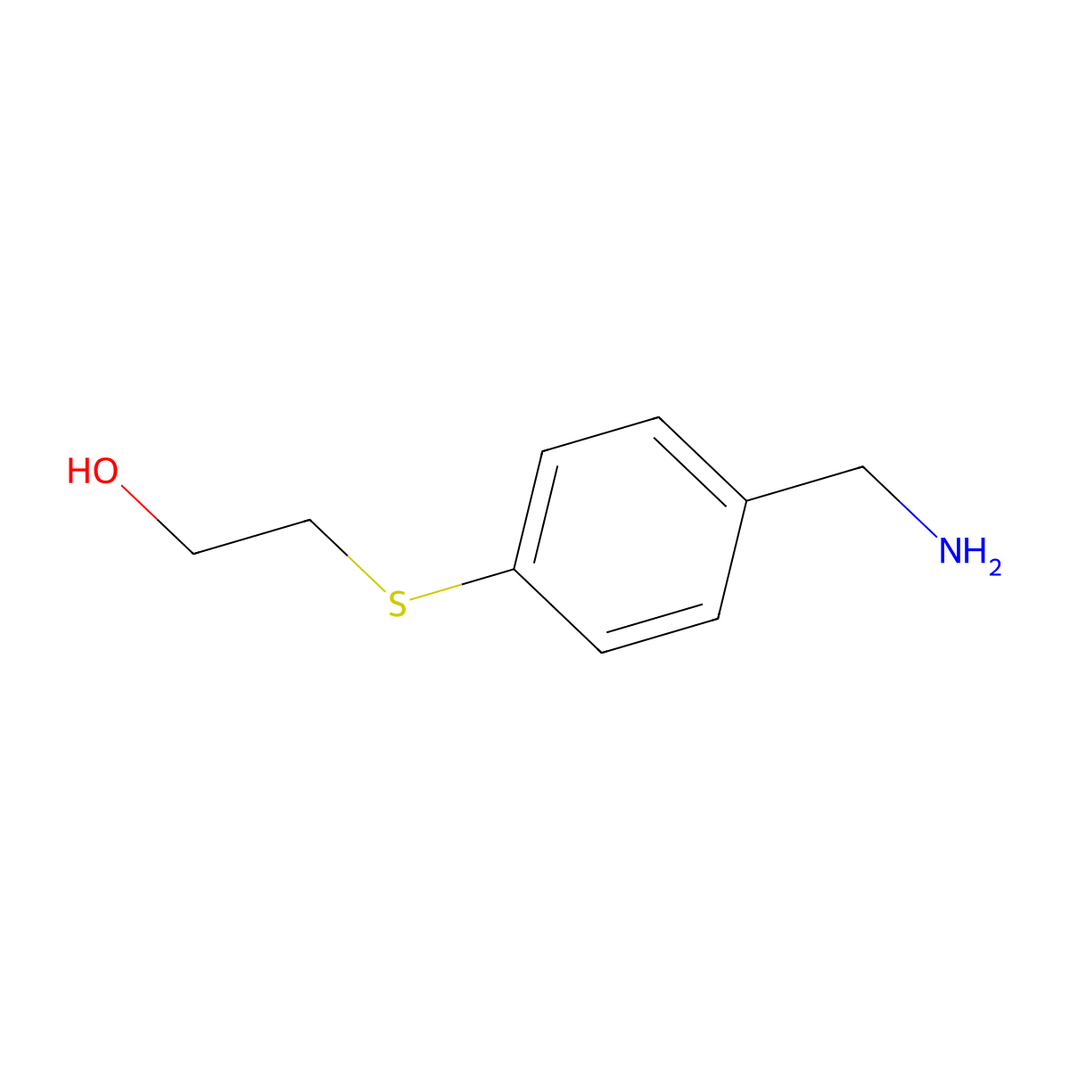 2-{[4-(Aminomethyl)phenyl]sulfanyl}ethan-1-ol molecular structure, CAS 1342619-77-5