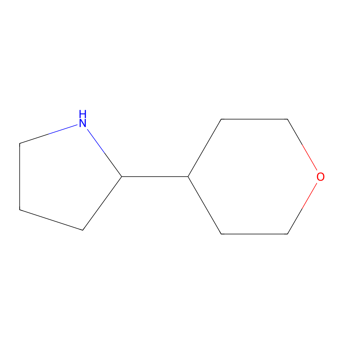 2-(Oxan-4-yl)pyrrolidine molecular structure, CAS 1342622-96-1