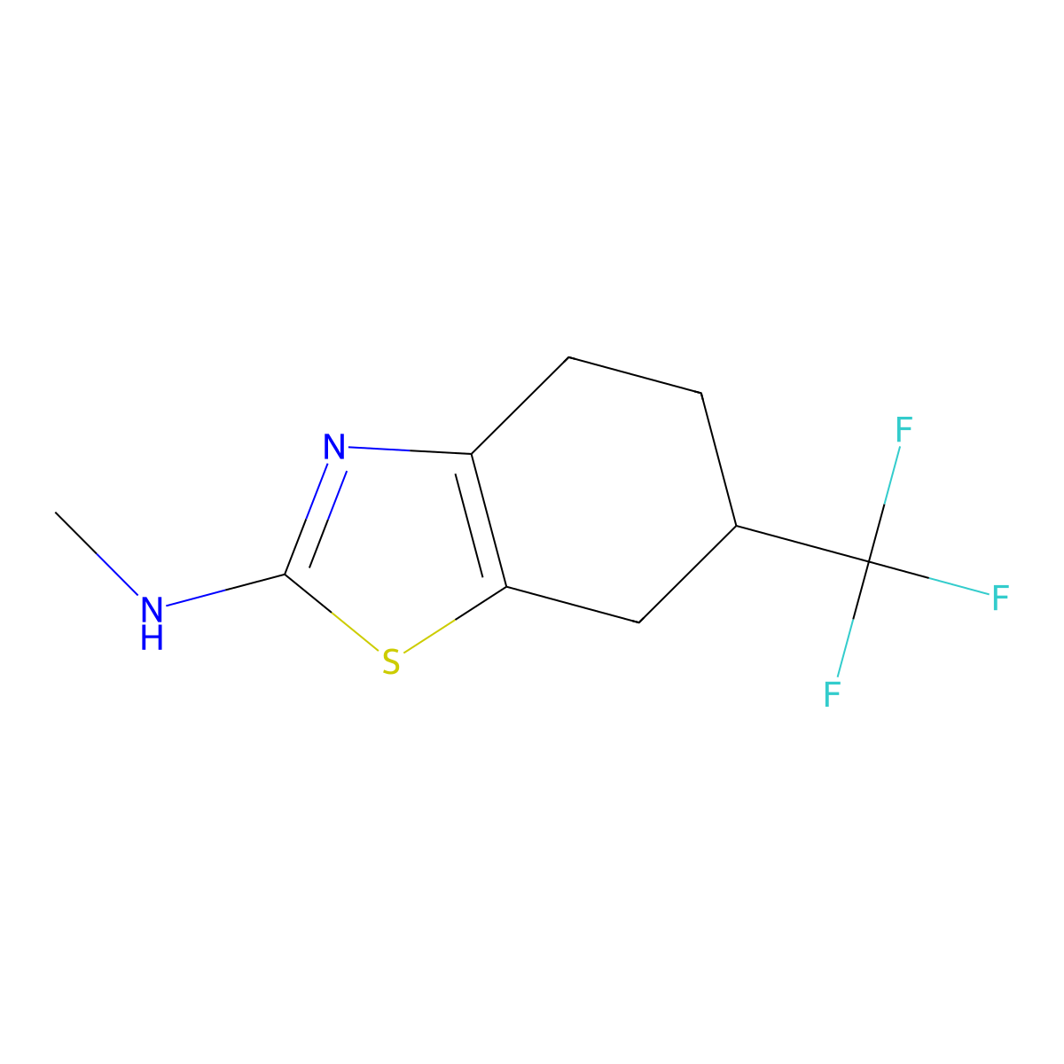 N-methyl-6-(trifluoromethyl)-4,5,6,7-tetrahydro-1,3-benzothiazol-2-amine molecular structure, CAS 1342624-17-2