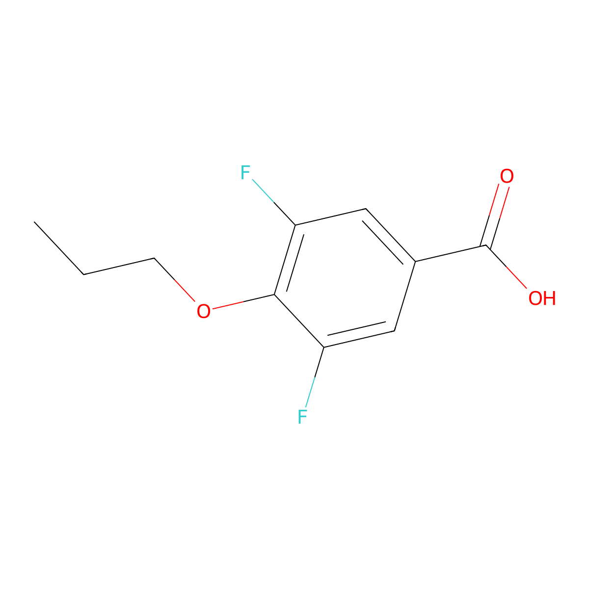 3,5-Difluoro-4-propoxybenzoic acid molecular structure, CAS 1342624-55-8