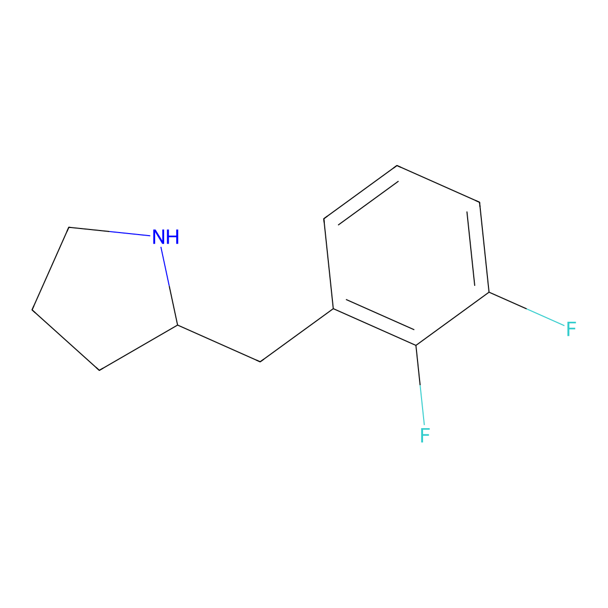 2-[(2,3-Difluorophenyl)methyl]pyrrolidine molecular structure, CAS 1342626-75-8