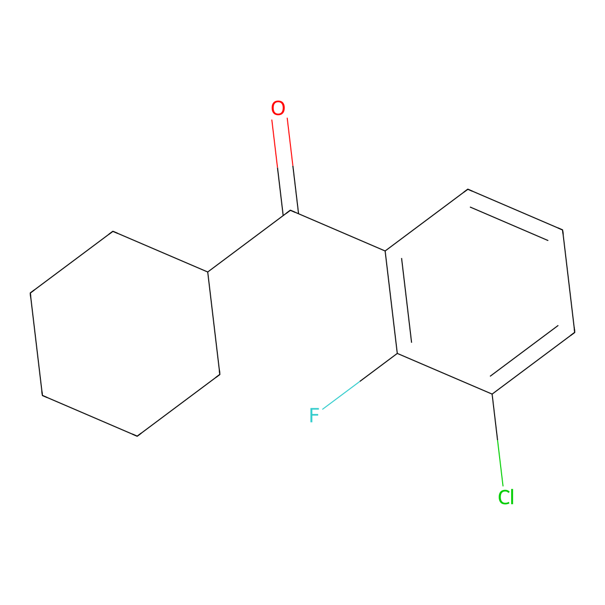 (3-Chloro-2-fluorophenyl)(cyclohexyl)methanone molecular structure, CAS 1342629-81-5