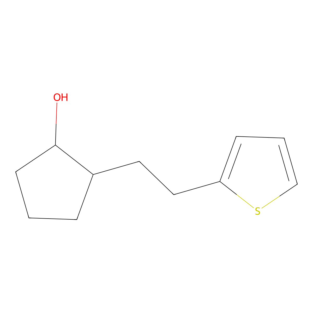 2-[2-(Thiophen-2-YL)ethyl]cyclopentan-1-OL molecular structure, CAS 1342630-13-0