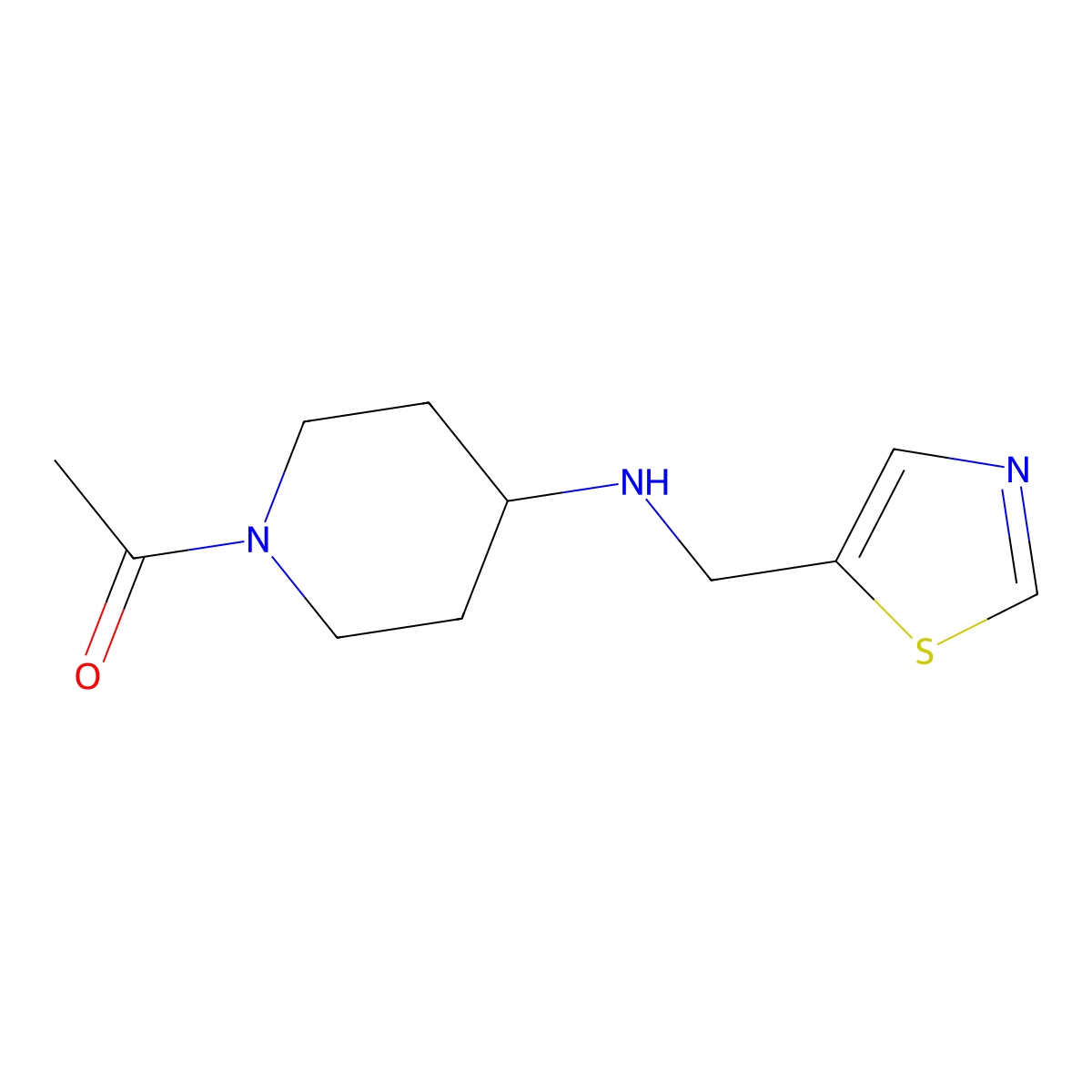 1-{4-[(1,3-Thiazol-5-ylmethyl)amino]piperidin-1-yl}ethan-1-one molecular structure, CAS 1342634-06-3