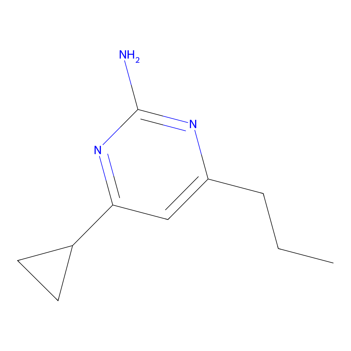 2-Amino-4-(n-propyl)-6-cyclopropylpyrimidine molecular structure, CAS 1342634-51-8