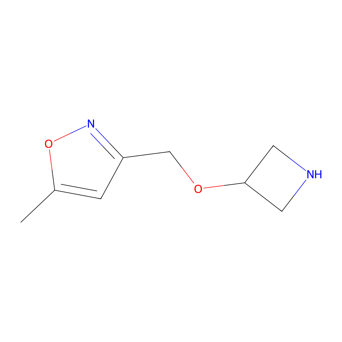 3-[(Azetidin-3-yloxy)methyl]-5-methyl-1,2-oxazole molecular structure, CAS 1342634-73-4