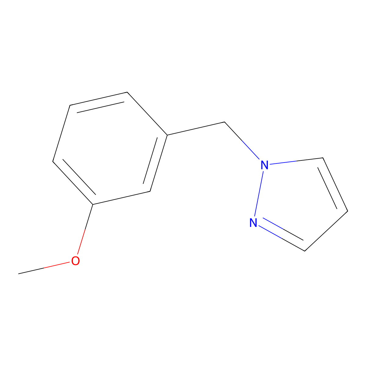 1-[(3-methoxyphenyl)methyl]-1H-pyrazole molecular structure, CAS 1342635-56-6