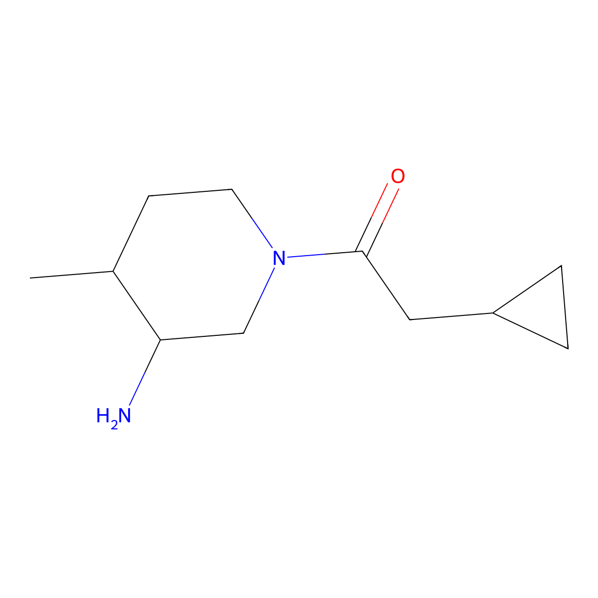 1-(3-Amino-4-methylpiperidin-1-YL)-2-cyclopropylethan-1-one molecular structure, CAS 1342636-10-5