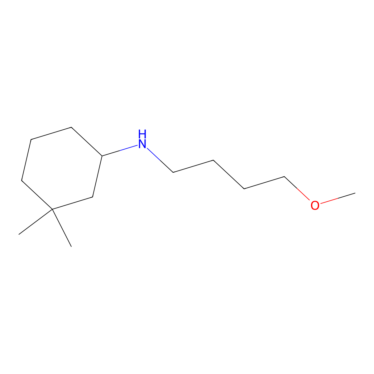 N-(4-methoxybutyl)-3,3-dimethylcyclohexan-1-amine molecular structure, CAS 1342639-37-5