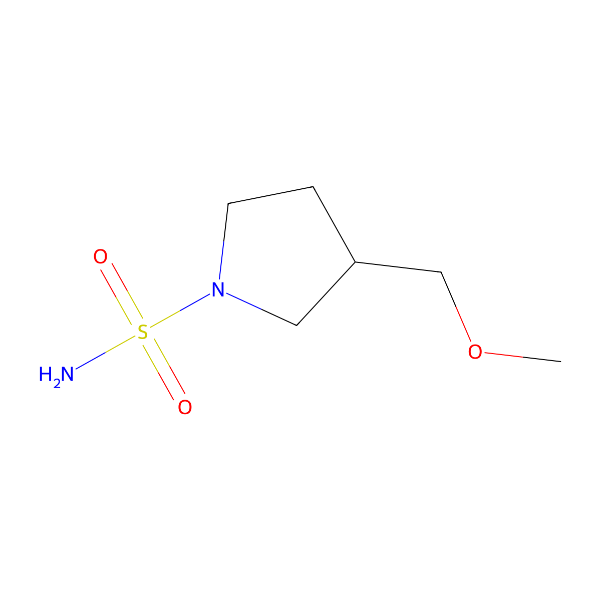 3-(Methoxymethyl)pyrrolidine-1-sulfonamide molecular structure, CAS 1342640-91-8