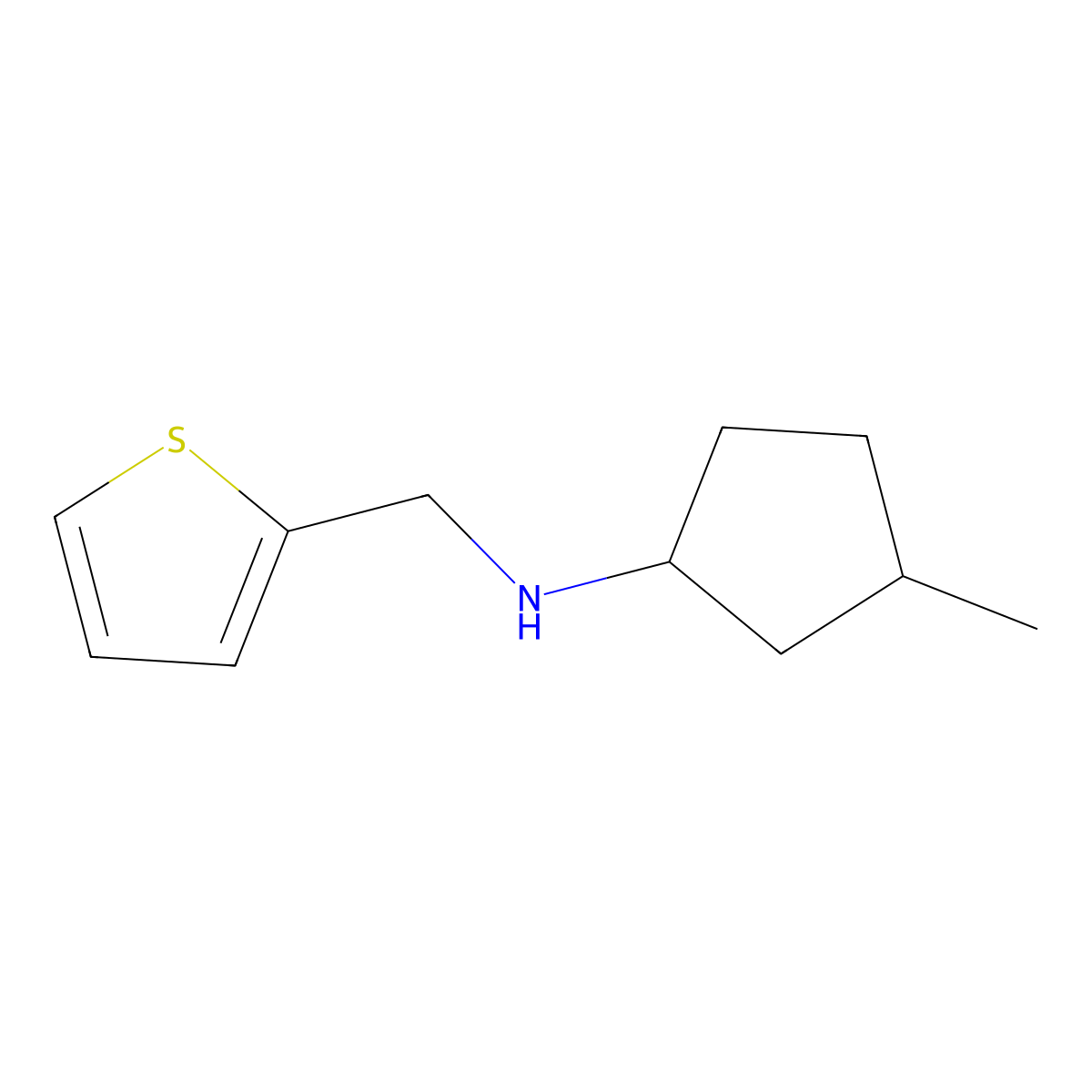 3-methyl-N-(thiophen-2-ylmethyl)cyclopentan-1-amine molecular structure, CAS 1342641-86-4