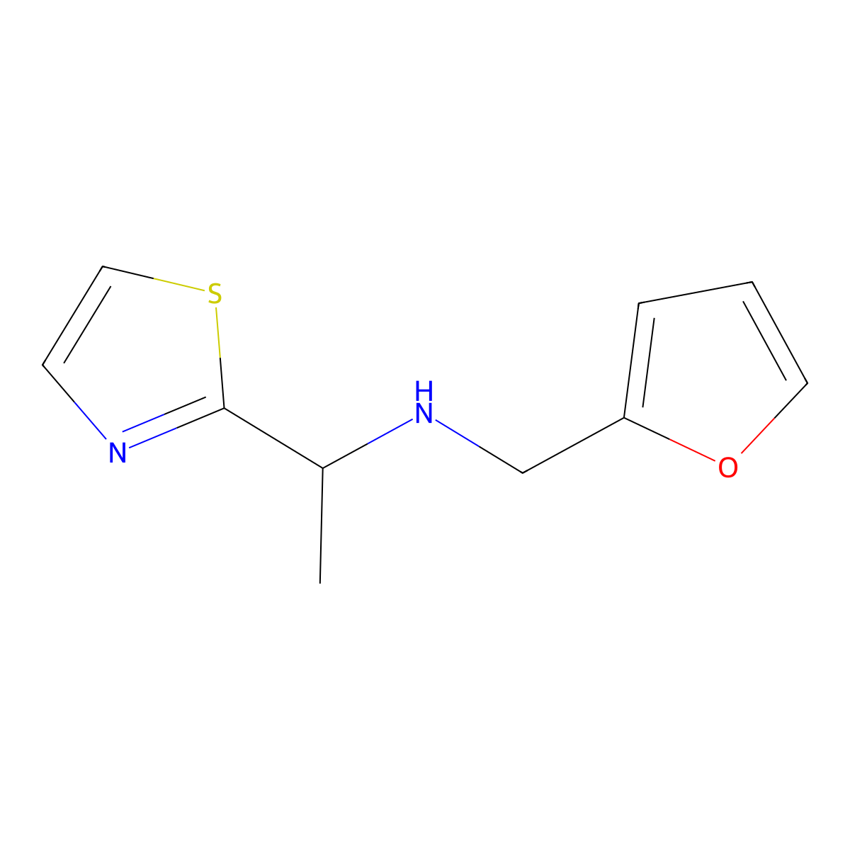[(Furan-2-yl)methyl][1-(1,3-thiazol-2-yl)ethyl]amine molecular structure, CAS 1342642-17-4