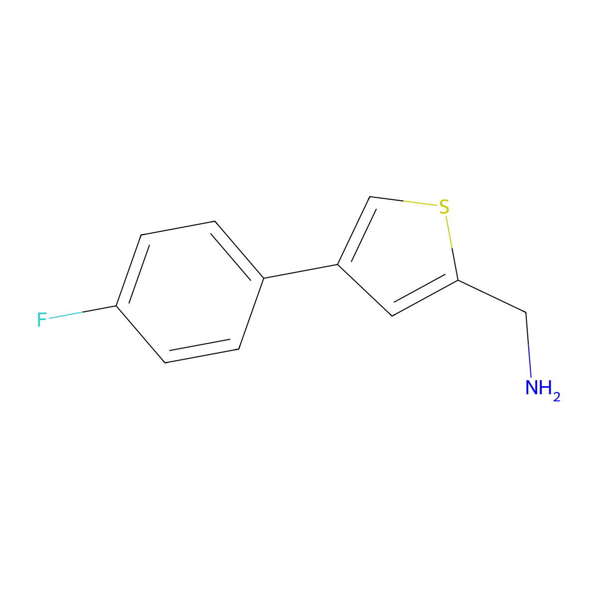 (4-(4-Fluorophenyl)thiophen-2-yl)methanamine molecular structure, CAS 1342643-84-8